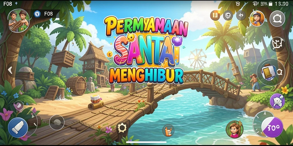 Tangkapan layar F08 dengan aksi gameplay yang seru dan penuh warna.