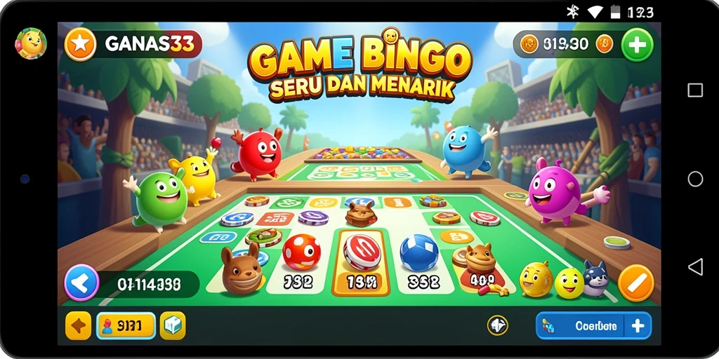 Screenshot gameplay Bingo GANAS33 menampilkan suasana permainan yang seru.