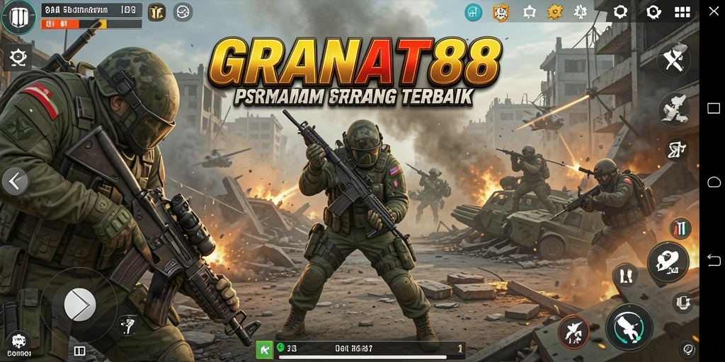 Tangkapan layar gameplay menampilkan pertempuran strategi yang seru.