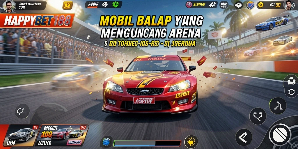 Tampilan gameplay balap yang seru dan mendebarkan.