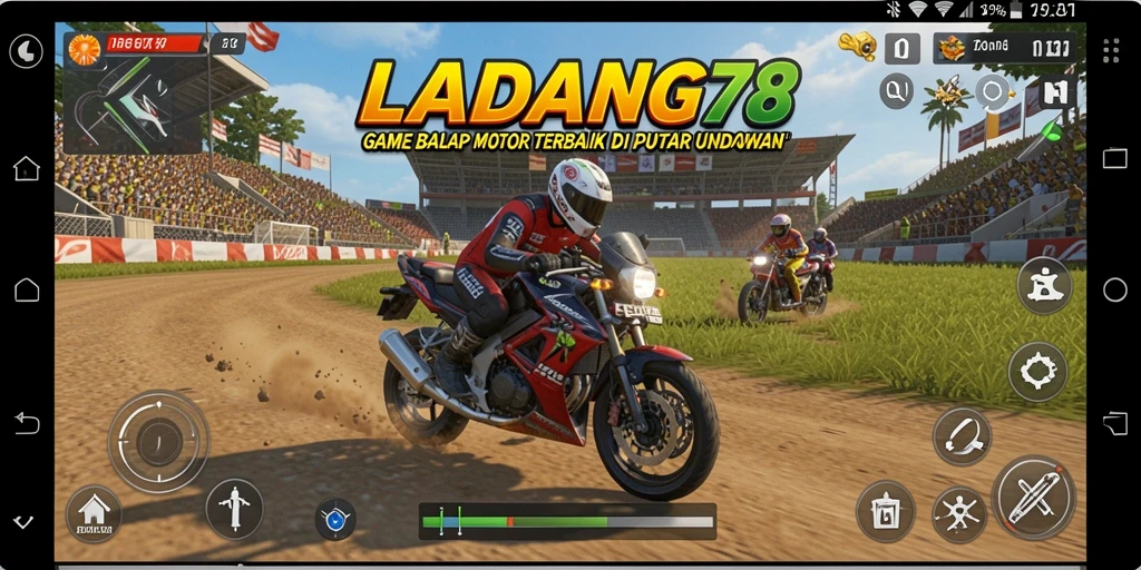 Gameplay balap motor yang mendebarkan di LADANG78.
