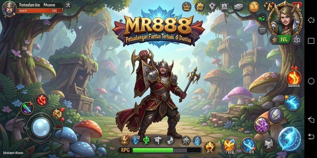 Screenshot menunjukkan aksi seru gameplay RPG di MR888.