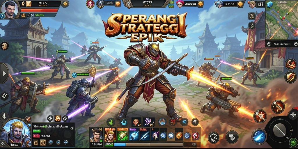 Screenshot menampilkan pertempuran epik dalam MT777 dengan grafis menarik.