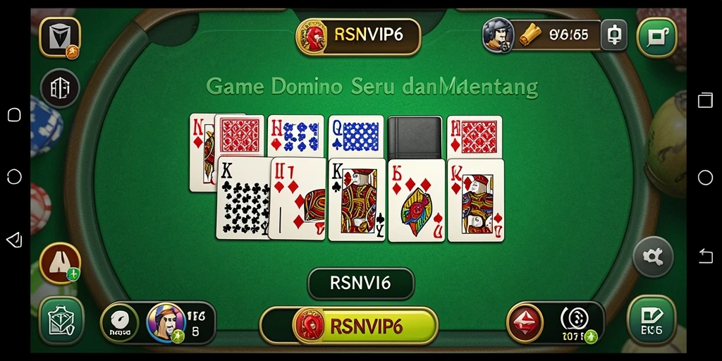 Screenshot utama RSNVIP6 menampilkan aksi seru permainan Domino.