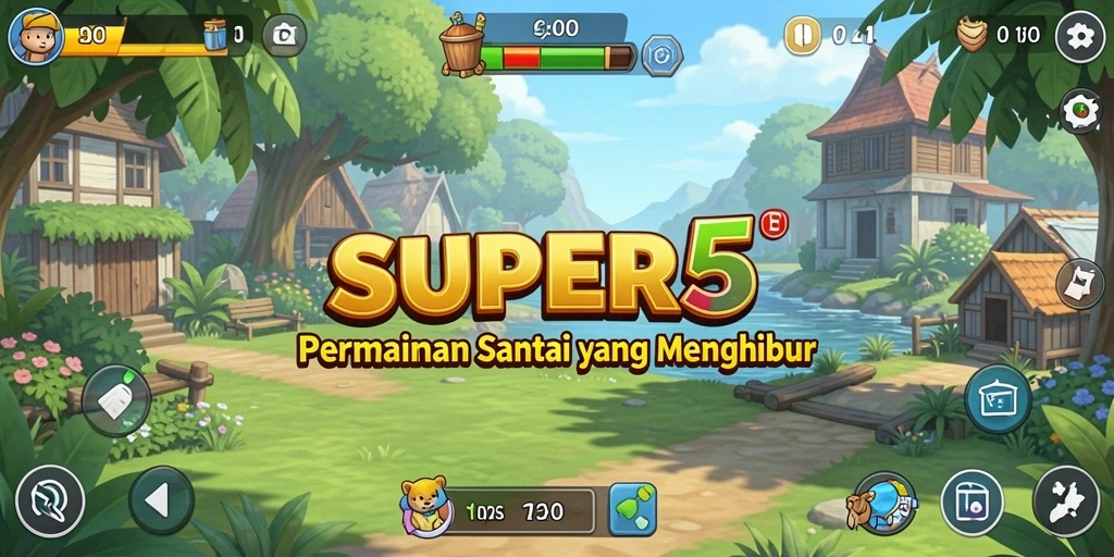 Tangkapan layar gameplay SUPER5 yang menyenangkan dan interaktif.