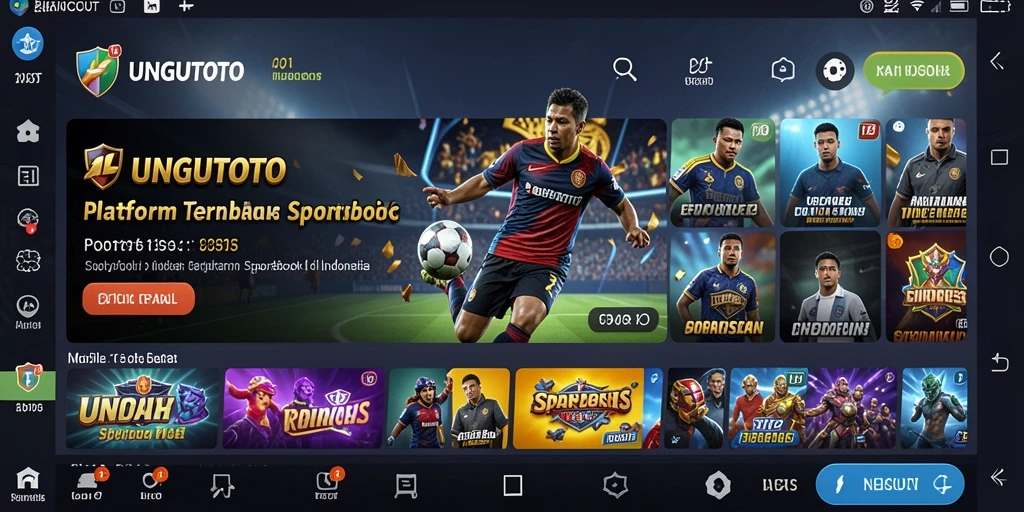 Tampilan gameplay menarik dari aplikasi UNGUTOTO untuk taruhan olahraga.