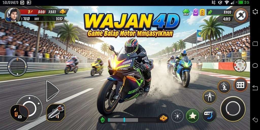Tampilan gameplay menarik dari WAJAN4D saat balap motor.